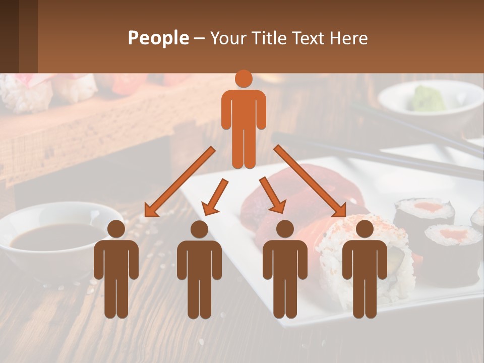 A Plate Of Sushi And Chopsticks On A Table PowerPoint Template