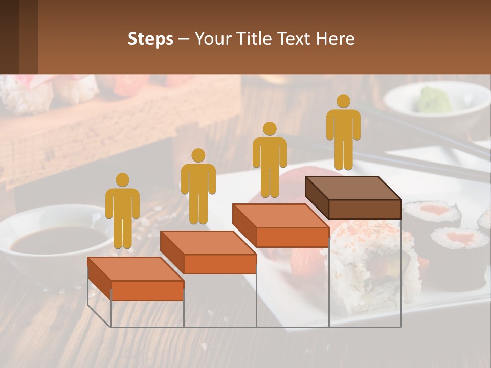 A Plate Of Sushi And Chopsticks On A Table PowerPoint Template