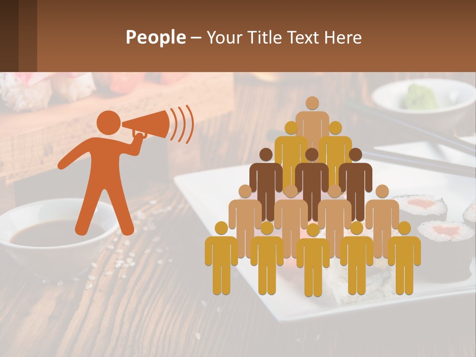 A Plate Of Sushi And Chopsticks On A Table PowerPoint Template