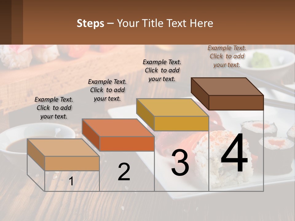 A Plate Of Sushi And Chopsticks On A Table PowerPoint Template