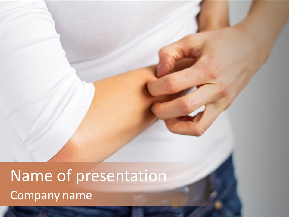 A Woman Holding Her Arm In Pain Powerpoint Presentation PowerPoint Template