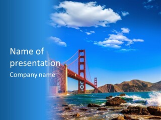 A Picture Of The Golden Gate Bridge In San Francisco, California PowerPoint Template