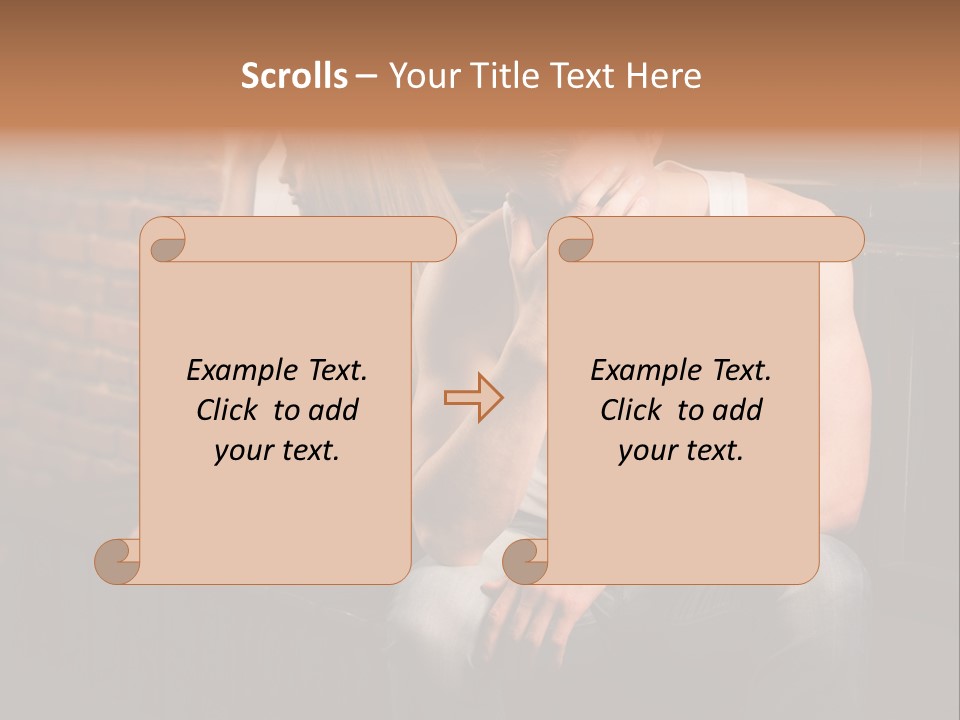 A Man And A Woman Sitting Next To Each Other PowerPoint Template
