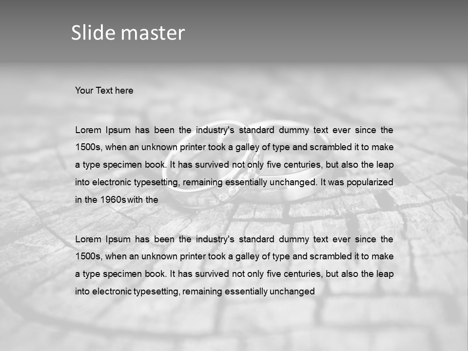 Two Wedding Rings Sitting On Top Of A Brick Floor PowerPoint Template