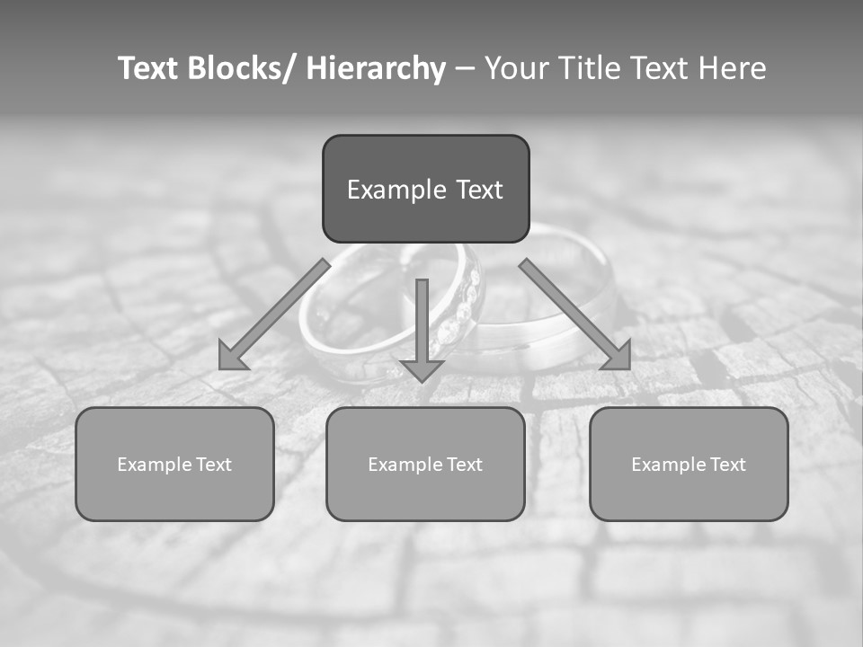 Two Wedding Rings Sitting On Top Of A Brick Floor PowerPoint Template