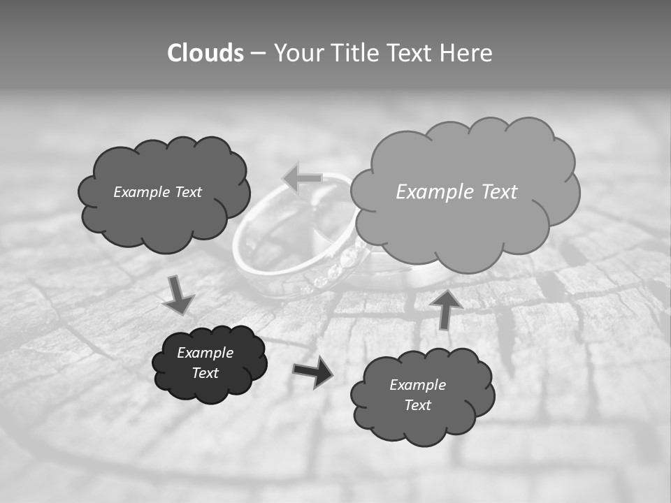 Two Wedding Rings Sitting On Top Of A Brick Floor PowerPoint Template