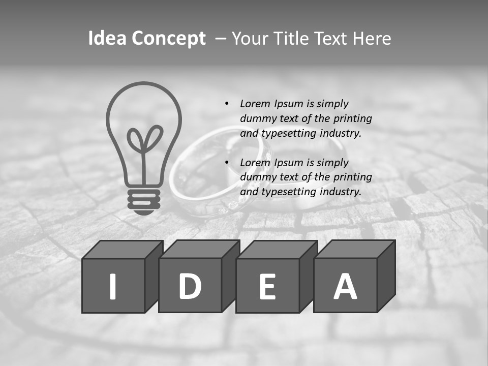 Two Wedding Rings Sitting On Top Of A Brick Floor PowerPoint Template