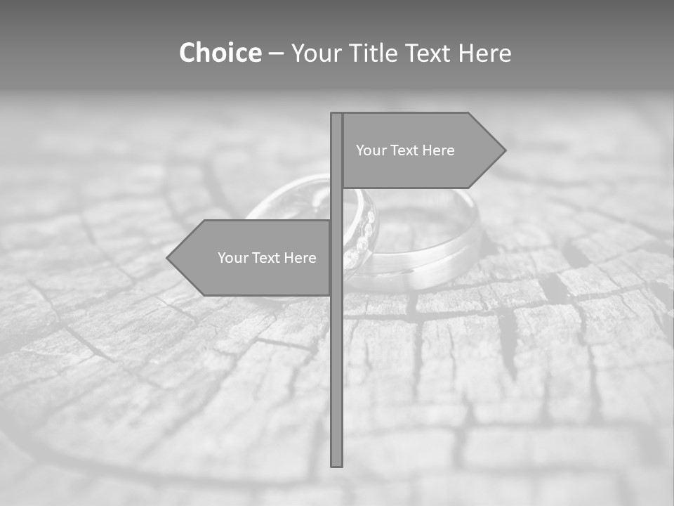 Two Wedding Rings Sitting On Top Of A Brick Floor PowerPoint Template