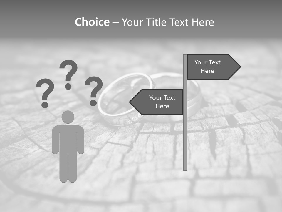 Two Wedding Rings Sitting On Top Of A Brick Floor PowerPoint Template