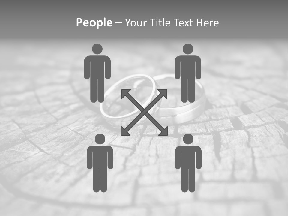 Two Wedding Rings Sitting On Top Of A Brick Floor PowerPoint Template