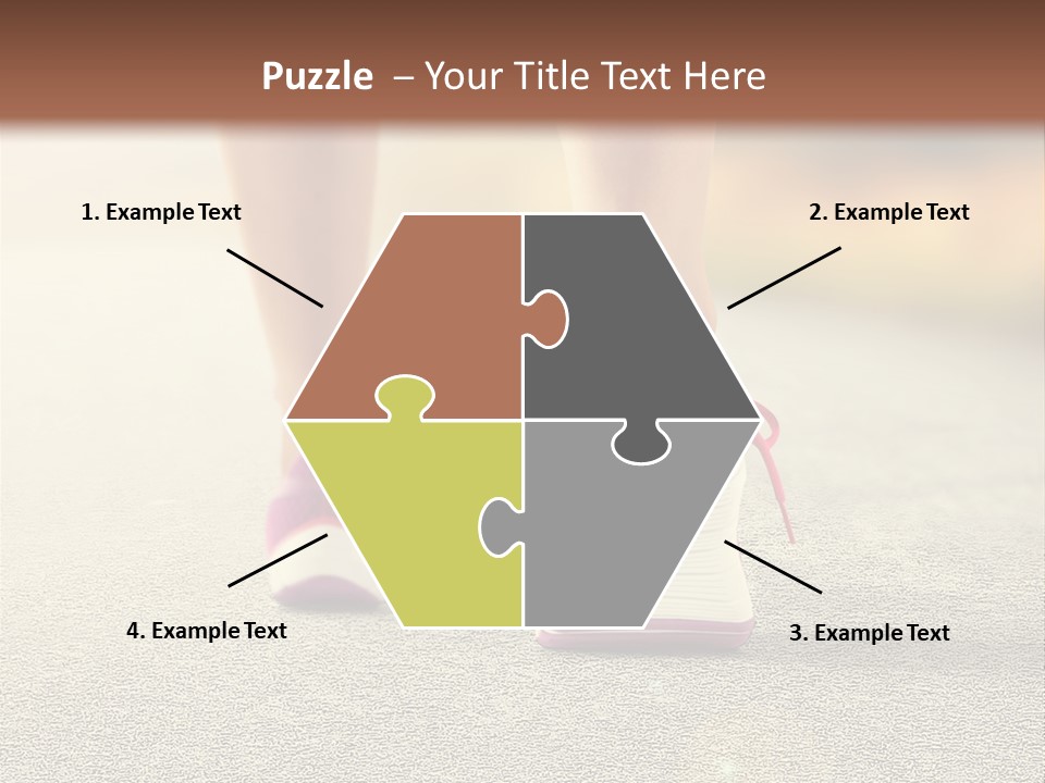 A Woman's Feet Walking Down A Road With A Pink Shoe PowerPoint Template