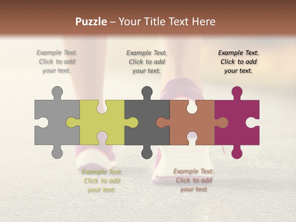 A Woman's Feet Walking Down A Road With A Pink Shoe PowerPoint Template