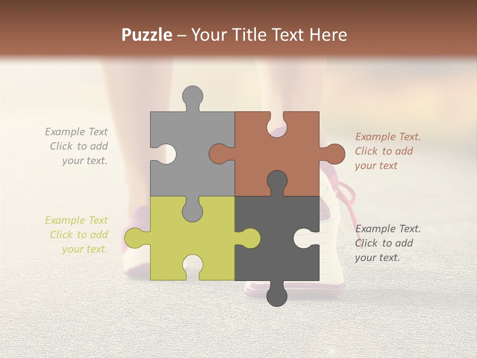 A Woman's Feet Walking Down A Road With A Pink Shoe PowerPoint Template