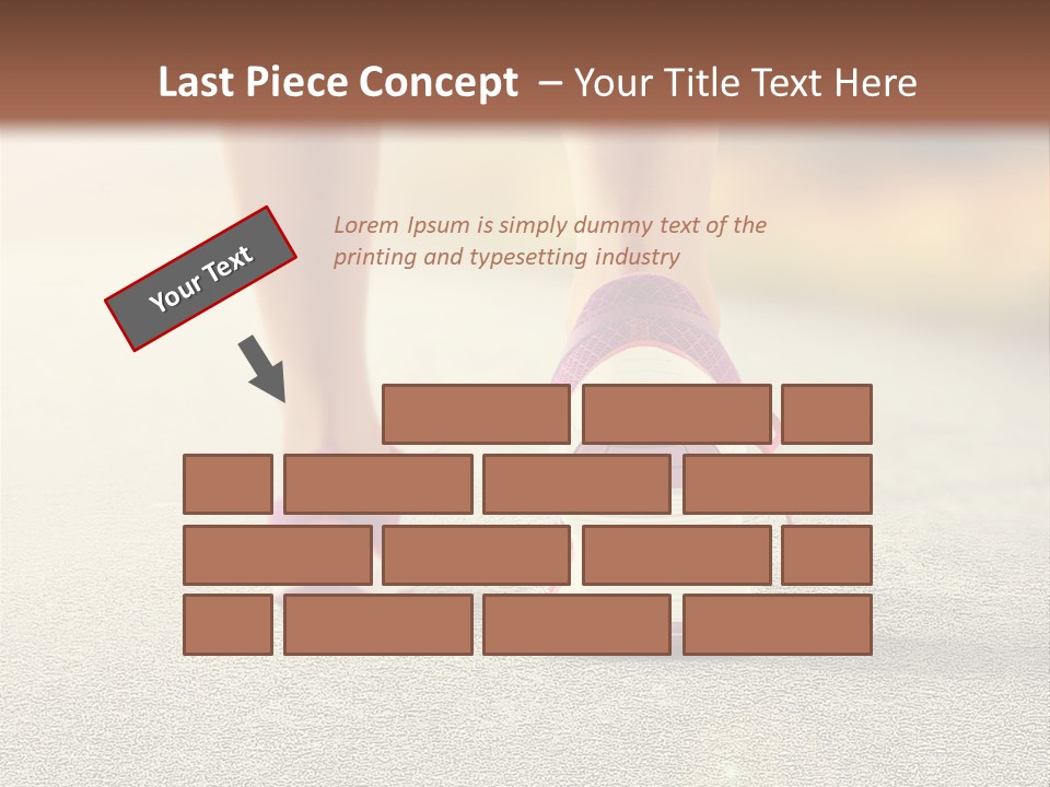 A Woman's Feet Walking Down A Road With A Pink Shoe PowerPoint Template