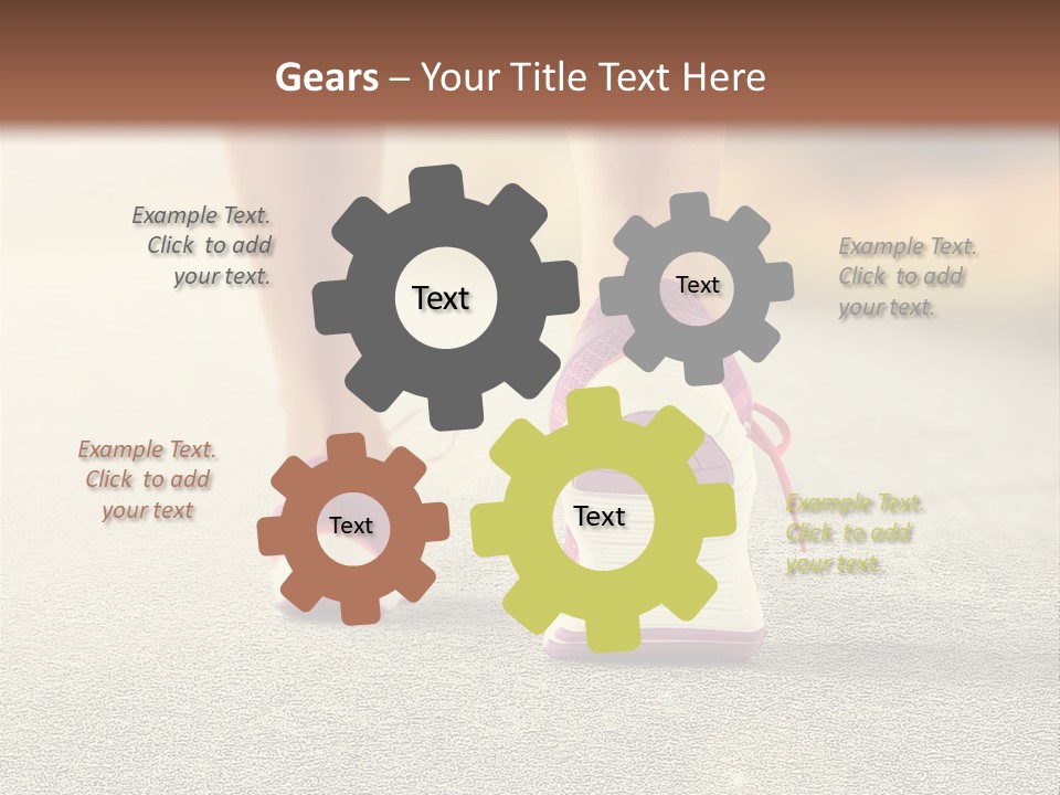 A Woman's Feet Walking Down A Road With A Pink Shoe PowerPoint Template