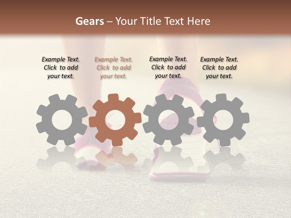 A Woman's Feet Walking Down A Road With A Pink Shoe PowerPoint Template