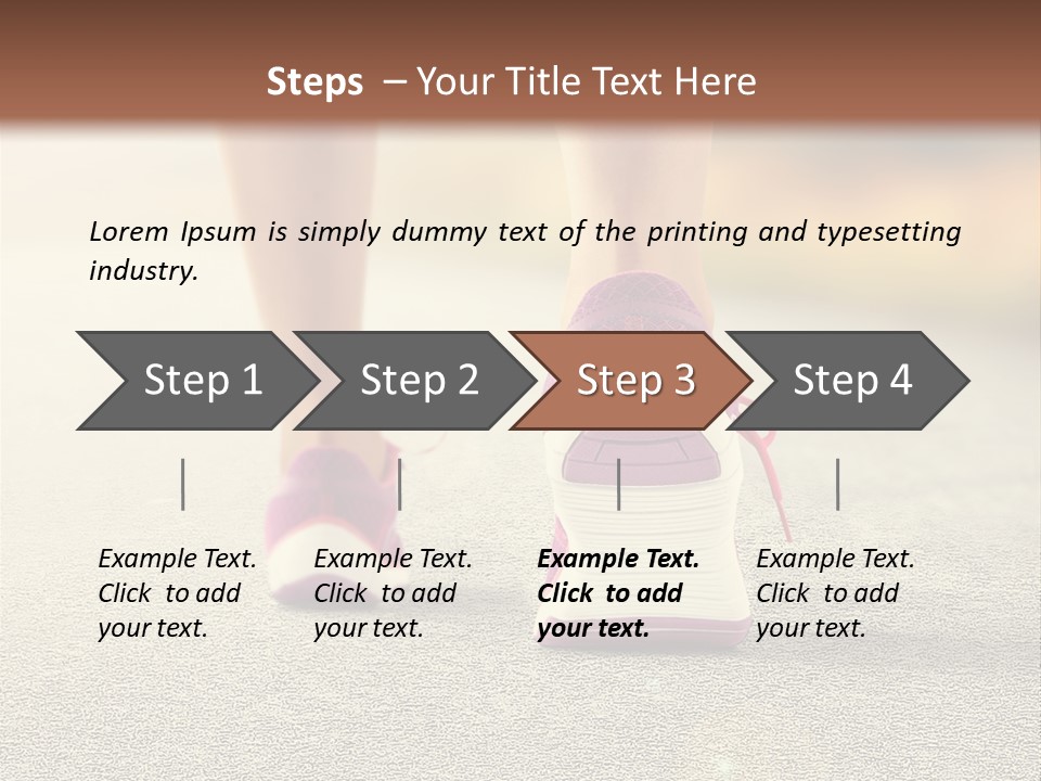 A Woman's Feet Walking Down A Road With A Pink Shoe PowerPoint Template