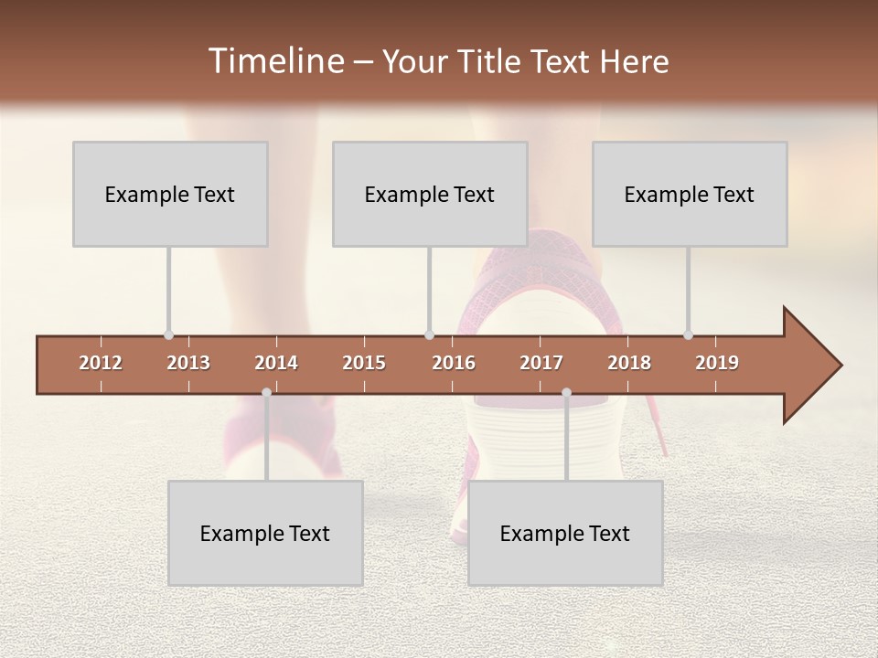 A Woman's Feet Walking Down A Road With A Pink Shoe PowerPoint Template