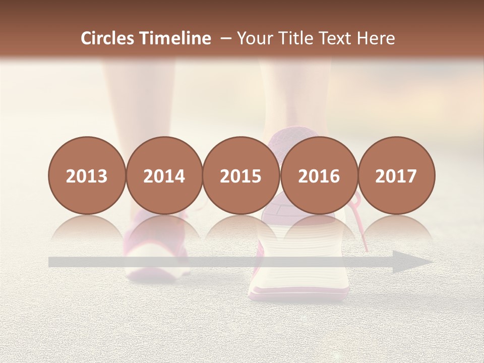 A Woman's Feet Walking Down A Road With A Pink Shoe PowerPoint Template