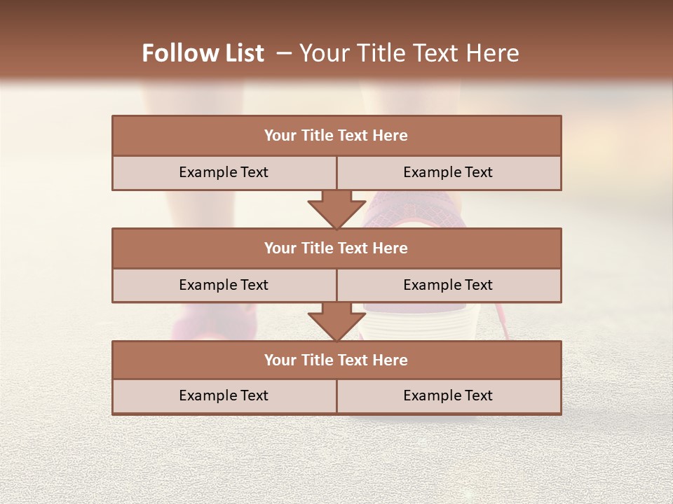 A Woman's Feet Walking Down A Road With A Pink Shoe PowerPoint Template