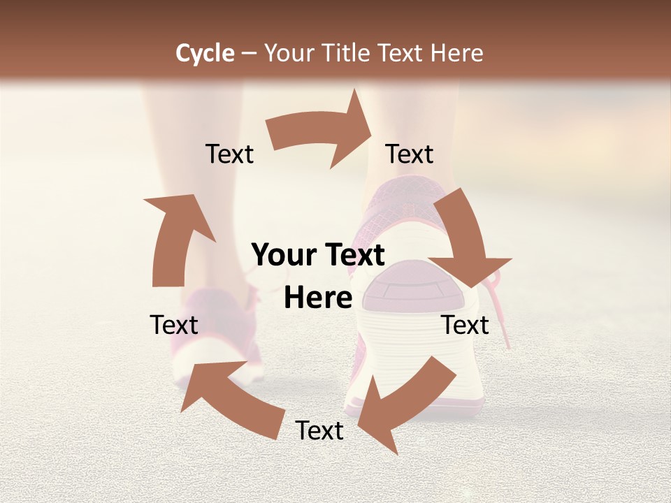 A Woman's Feet Walking Down A Road With A Pink Shoe PowerPoint Template