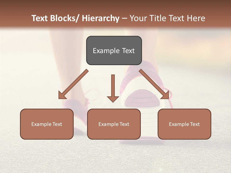 A Woman's Feet Walking Down A Road With A Pink Shoe PowerPoint Template