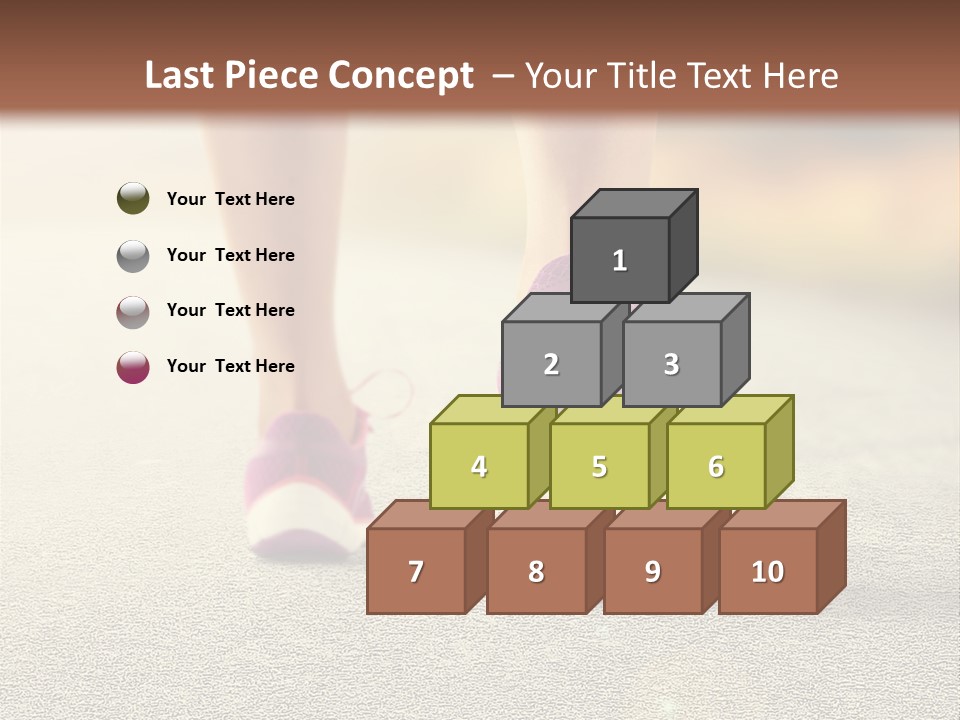 A Woman's Feet Walking Down A Road With A Pink Shoe PowerPoint Template