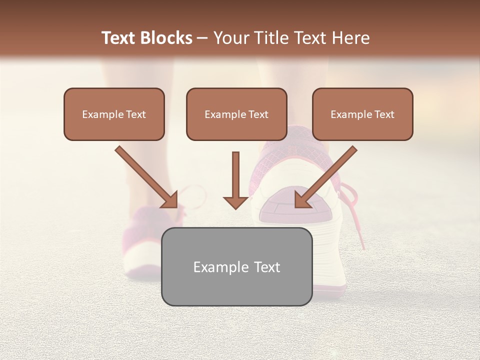A Woman's Feet Walking Down A Road With A Pink Shoe PowerPoint Template