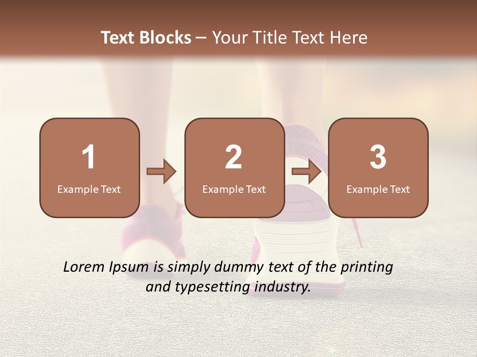 A Woman's Feet Walking Down A Road With A Pink Shoe PowerPoint Template