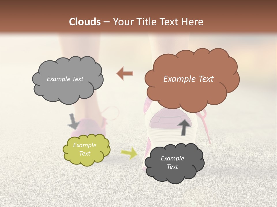 A Woman's Feet Walking Down A Road With A Pink Shoe PowerPoint Template