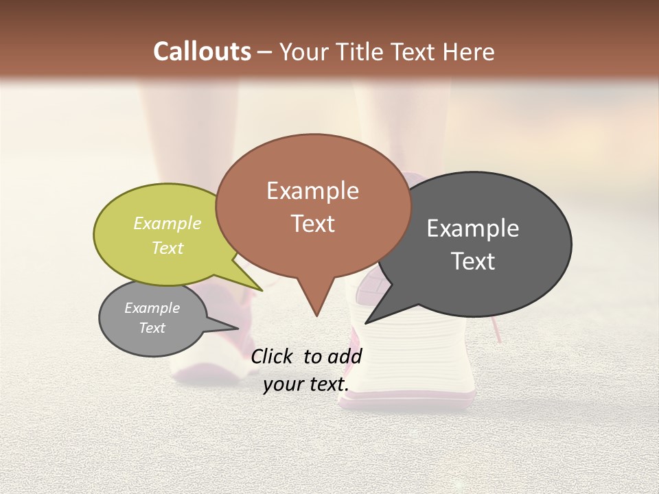 A Woman's Feet Walking Down A Road With A Pink Shoe PowerPoint Template