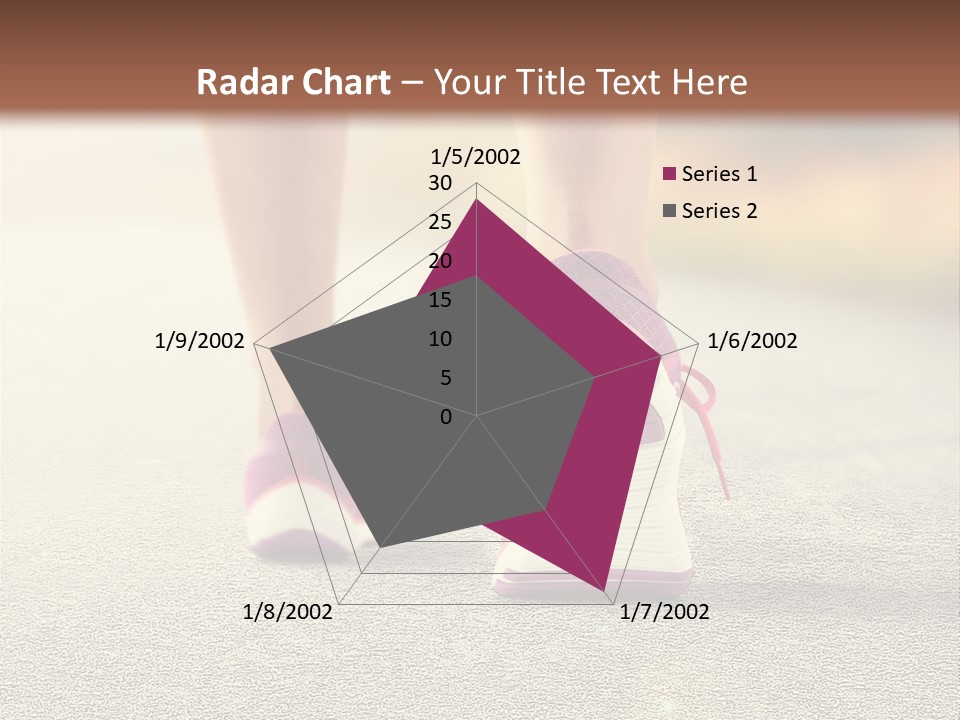 A Woman's Feet Walking Down A Road With A Pink Shoe PowerPoint Template