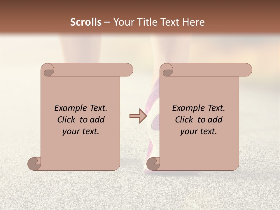 A Woman's Feet Walking Down A Road With A Pink Shoe PowerPoint Template