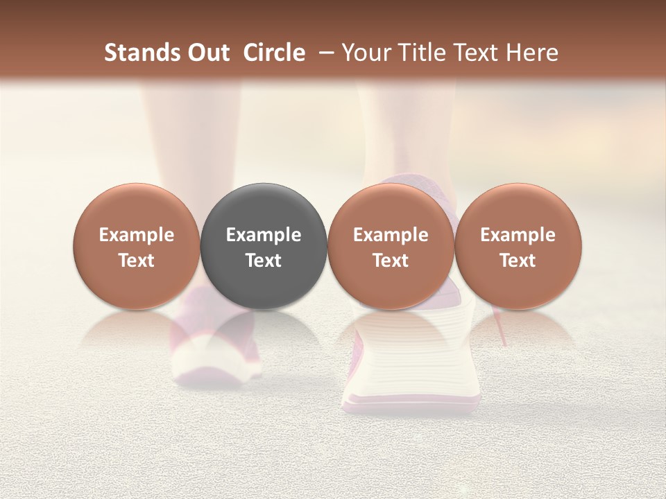 A Woman's Feet Walking Down A Road With A Pink Shoe PowerPoint Template