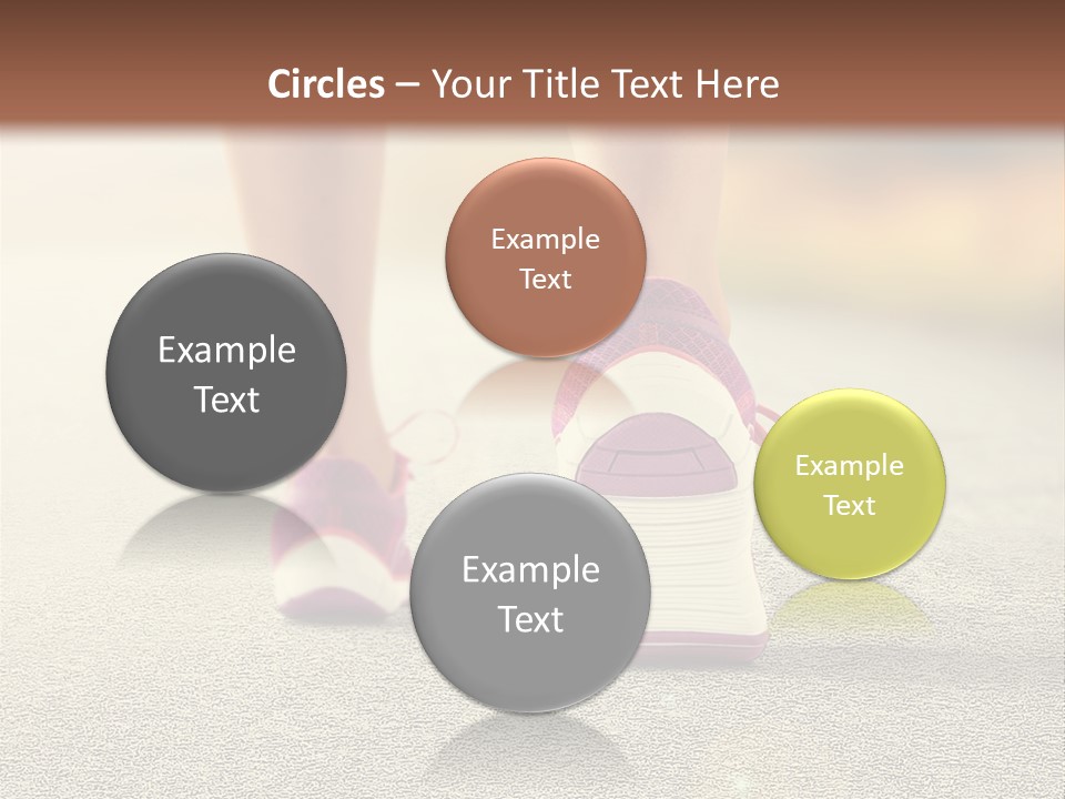 A Woman's Feet Walking Down A Road With A Pink Shoe PowerPoint Template