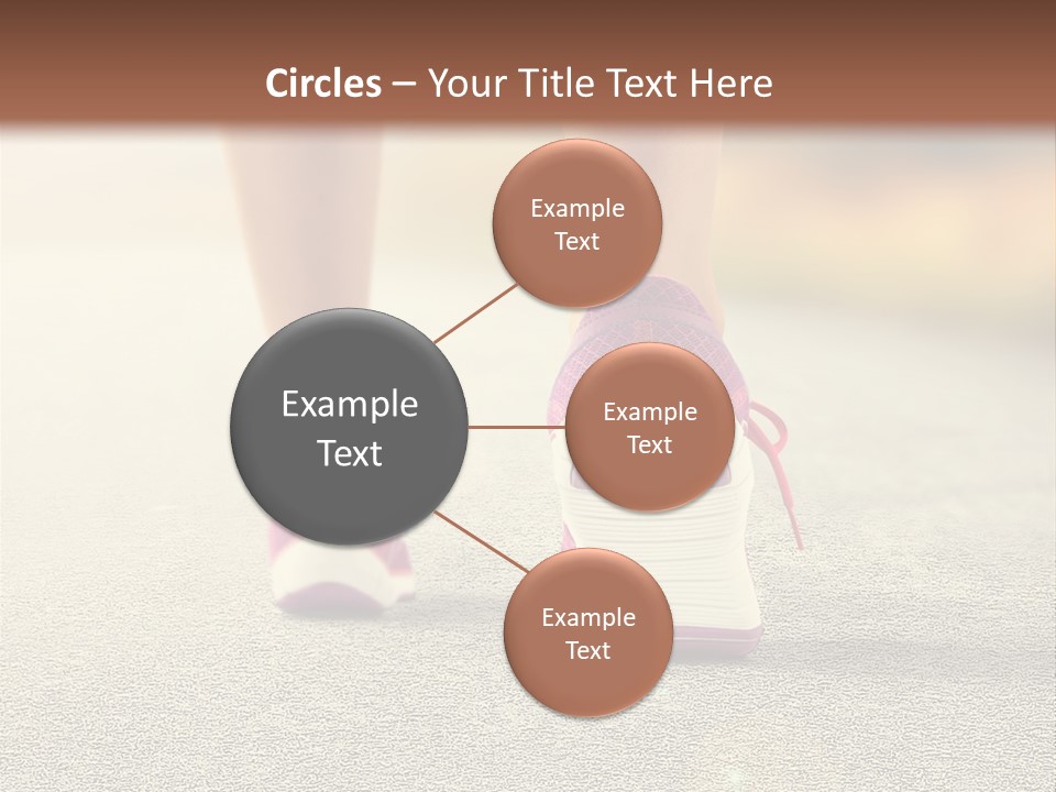 A Woman's Feet Walking Down A Road With A Pink Shoe PowerPoint Template