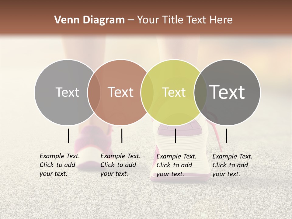 A Woman's Feet Walking Down A Road With A Pink Shoe PowerPoint Template