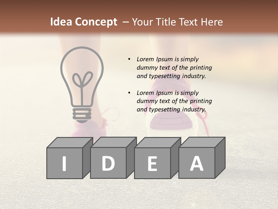 A Woman's Feet Walking Down A Road With A Pink Shoe PowerPoint Template