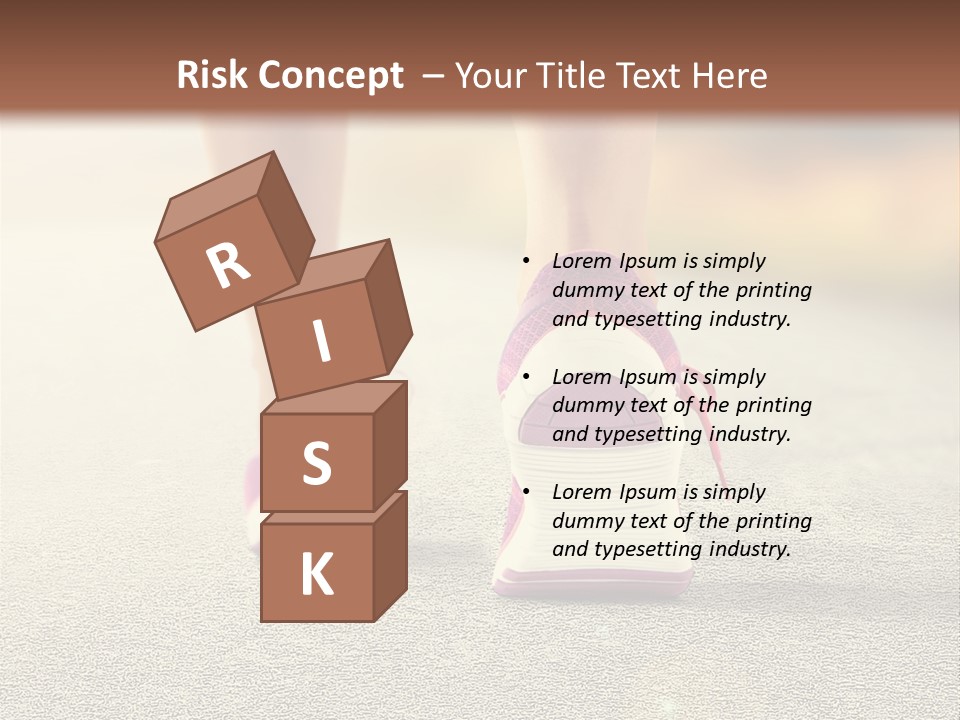 A Woman's Feet Walking Down A Road With A Pink Shoe PowerPoint Template
