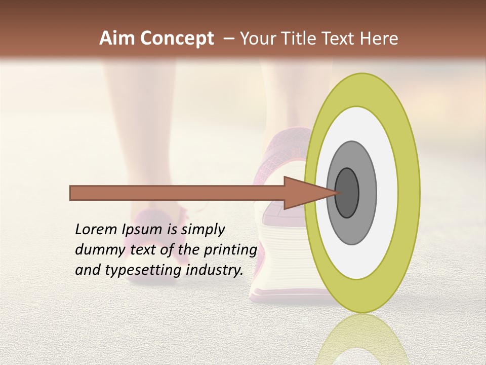 A Woman's Feet Walking Down A Road With A Pink Shoe PowerPoint Template