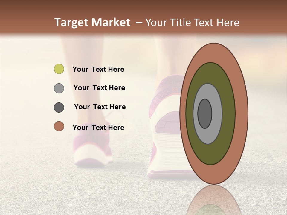 A Woman's Feet Walking Down A Road With A Pink Shoe PowerPoint Template