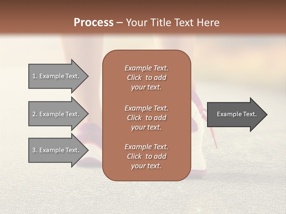 A Woman's Feet Walking Down A Road With A Pink Shoe PowerPoint Template