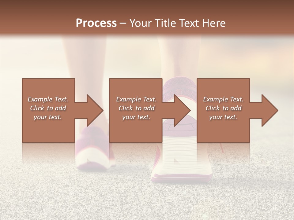A Woman's Feet Walking Down A Road With A Pink Shoe PowerPoint Template