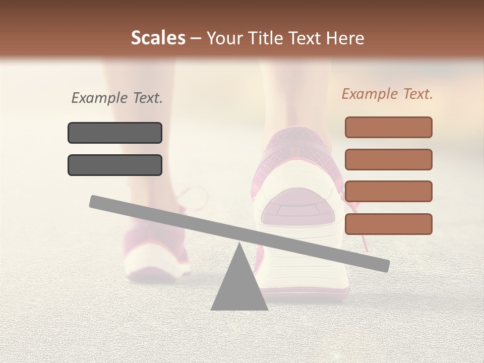 A Woman's Feet Walking Down A Road With A Pink Shoe PowerPoint Template