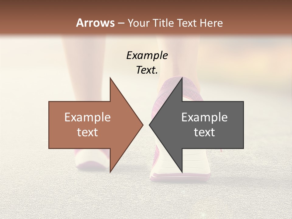 A Woman's Feet Walking Down A Road With A Pink Shoe PowerPoint Template