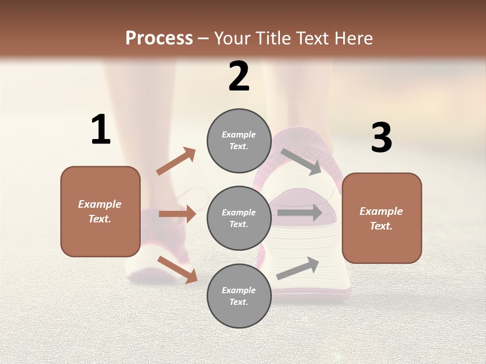 A Woman's Feet Walking Down A Road With A Pink Shoe PowerPoint Template