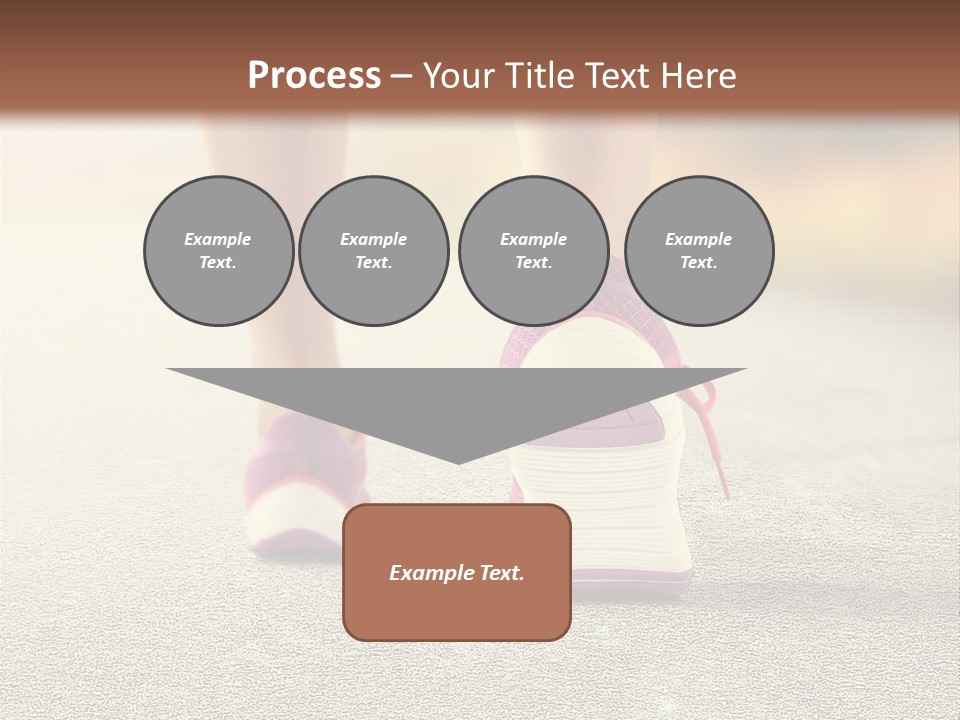 A Woman's Feet Walking Down A Road With A Pink Shoe PowerPoint Template