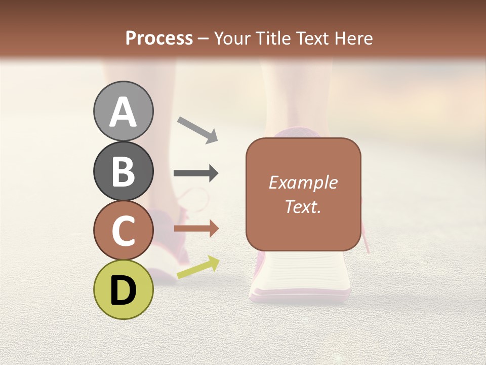 A Woman's Feet Walking Down A Road With A Pink Shoe PowerPoint Template