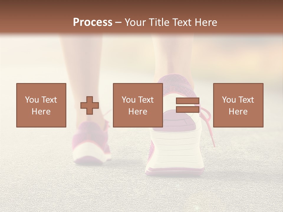 A Woman's Feet Walking Down A Road With A Pink Shoe PowerPoint Template