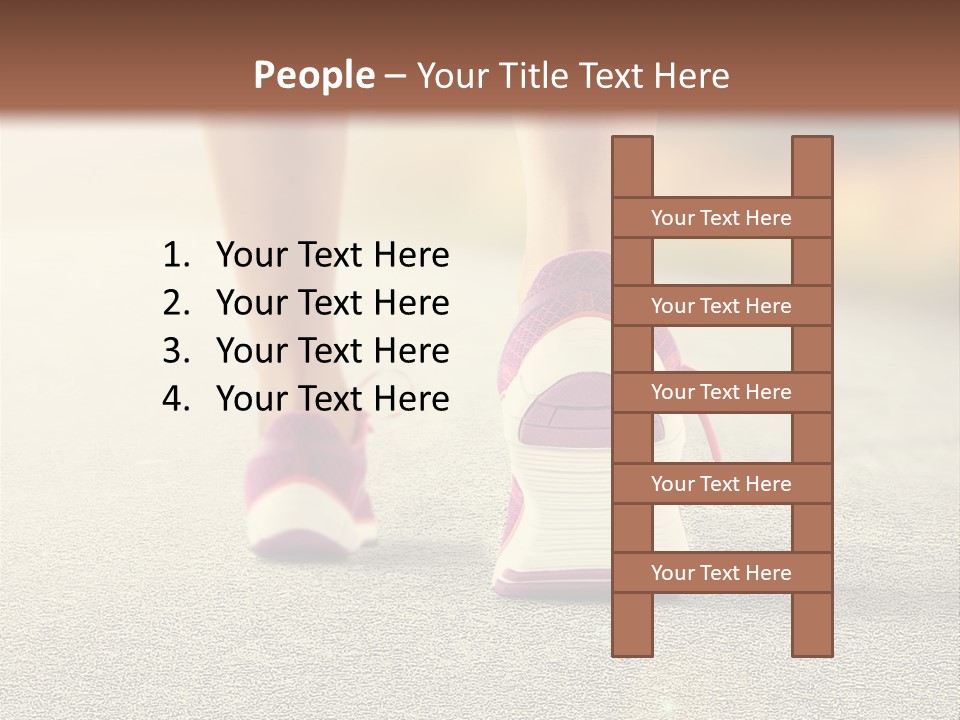 A Woman's Feet Walking Down A Road With A Pink Shoe PowerPoint Template